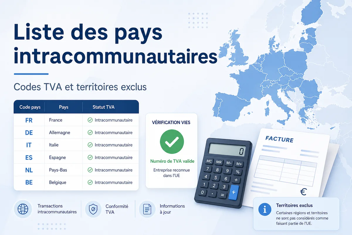 Liste des pays intracommunautaires avec codes TVA